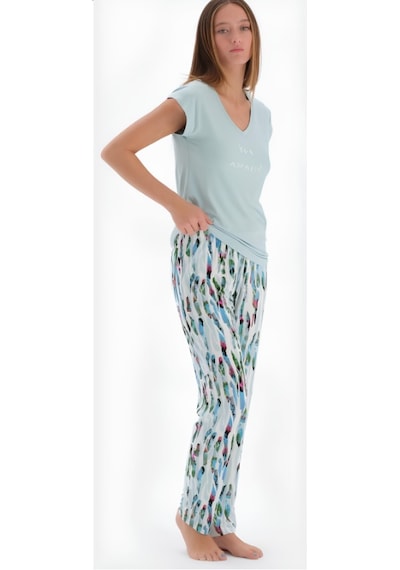 Eros 33580 Kısa Kol Kadın Pijama Takımı Mint Mint Yeşili