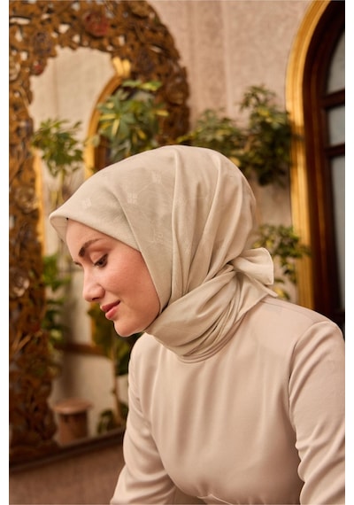Silk Home Monogram Pamuk İpek Eşarp 130001-13 Gümüş