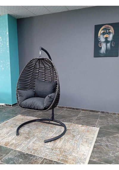 Istanbul Luminea Home Tek Kişilik, Ip Örgü, Bahçe, Balkon, Ev Salıncağı, Antrasit Minderler Dahil Istanbul Luminea Home Tek Kişilik, Ip Örgü, Bahçe, Balkon, Ev Salıncağı, Antrasit Minderler Dahil
