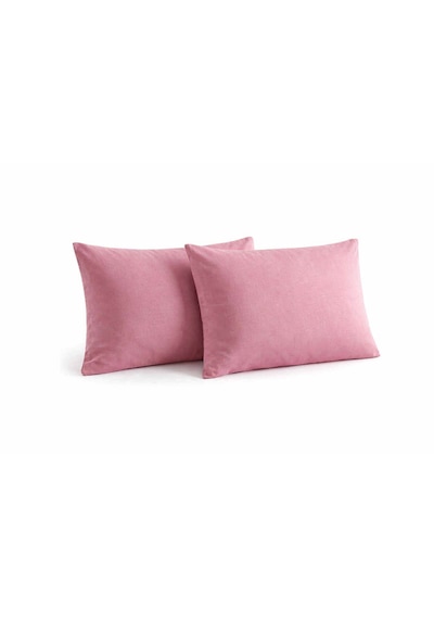 Faralya Life %100 Pamuk 2'li Yastık Kılıfı 50x70 Cm Yumuşak Dokulu Terletmeyen Dayanıklı Ev Otel Tipi Nefes Alabilen Kapaklı Yastık Kılıfı Açık Pembe