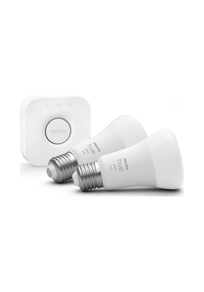 Philips HueW 9.5-75W Beyaz Akıllı Başlangıç Seti 2'li E27