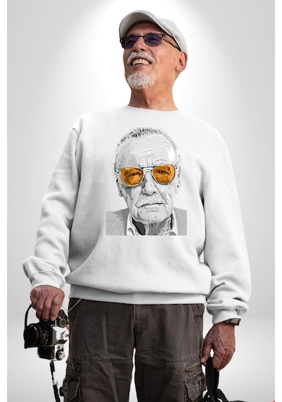 Stan Lee Unisex Beyaz Sweatshirt Beyaz