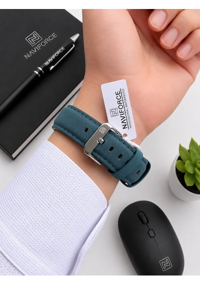 Naviforce Deri Kordon İtalyan Tasarım Bileklik Hediyeli 3 Atm Suya Dayanıklı Erkek Kol Saati N8023d2 Gümüş