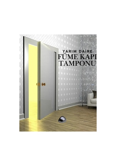 Füme Yarım Daire Yapışkanlı Kapı Tamponu Kapı Stoperi Metal Kapı Stopu Durdurucu Kapı Kolu Koruyucu