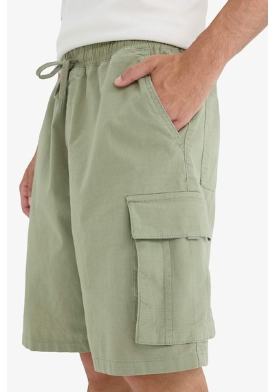 Defacto Kargo Fit Gabardin Bermuda Şort C5400ax25smkh373 Haki