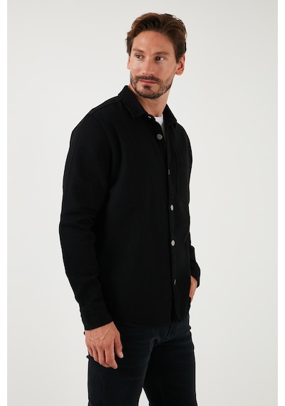 Buratti Pamuklu Tek Cepli Regular Fit Erkek Gömlek Cf25W129140 Siyah