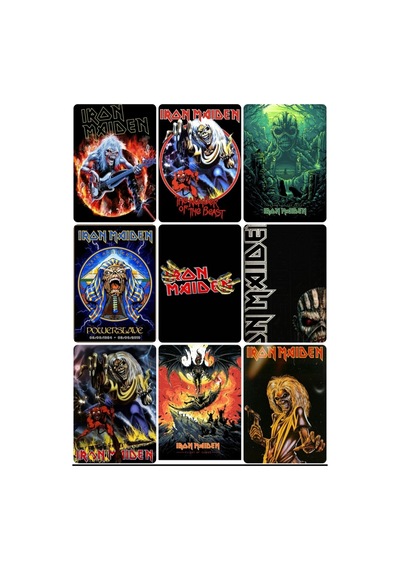 Metallica-iron Maiden Grubu Desenli Tasarım Mini 9' Lu Fotokart Seti