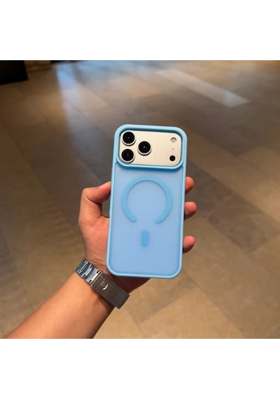 Apple iPhone Uyumlu Renkli Şeffaf Kılıf Mavi Apple iPhone 17
