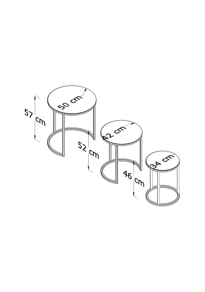 Usta Siyah Metal Zigon Sehpa Siyah Cam Siyah Cam - Siyah Metal 52 X 52 Çok Renkli