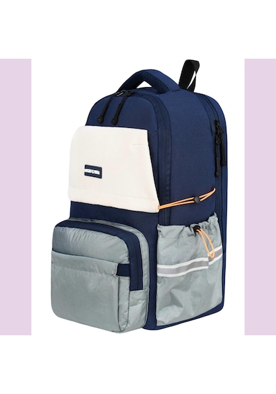 Ortopedik Ultra Lüx Büyük Boy 45 30 20 Cm Su Geçirmez Laptop Bölmeli Sırt Çantası Lacivert