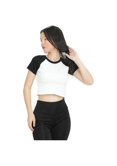Tarzsokak Crop Yaka Patlı Reglan Kol Beyaz