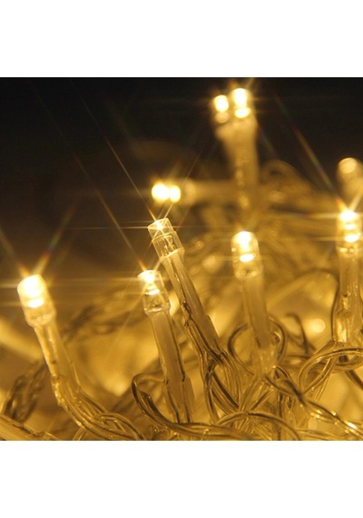 Amaçlı Lambader Lamba 10 Metre 100 Ledli 8 Fonksiyonlu Dekor Sarı .