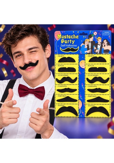 Kostüm - 259 - Partisi Takma Bıyık 6 Model - Edntrend - 12 Adet