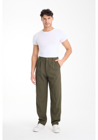 Gugus Erkek Baggy İthal Kumaş Pantolon Haki