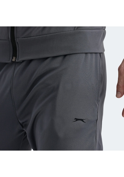 Slazenger KLOTEN IN Erkek Fermuarlı Dik Yaka Cepli Gri Eşofman Takımı