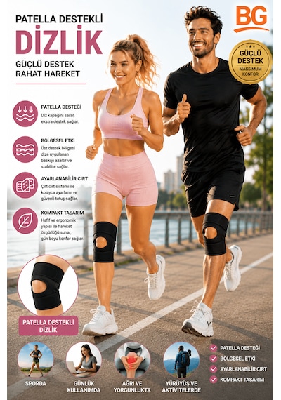 Sporcu Dizliği Ayarlanabilir Patella Destekli Dizlik Çapraz Bağ Menisküs Diz Bandajı Knee Brace