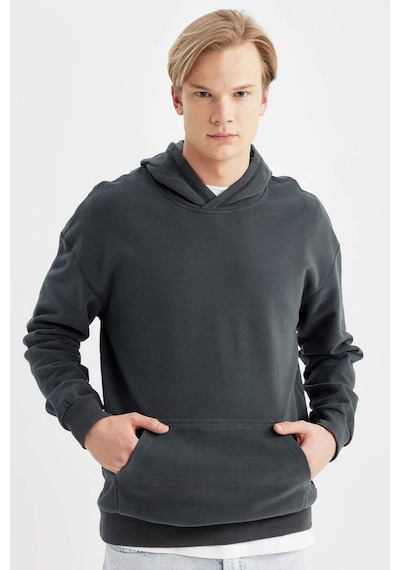 Defacto Comfort Regular Fit Rahat Kalıp Kapüşonlu Basic Sweatshirt B4446AX24SPGN1082 Yeşil