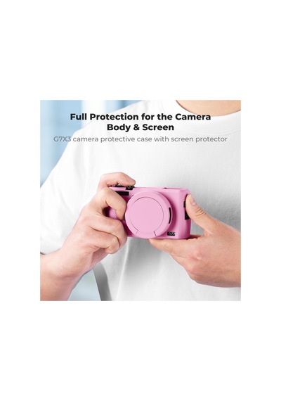 K&f Concept Canon G7x Mark Iıı Pink Pembe Slikon Kılıf
