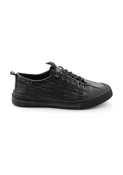 Siyah Hakiki Deri Erkek Sneaker E01900251044 Siyah