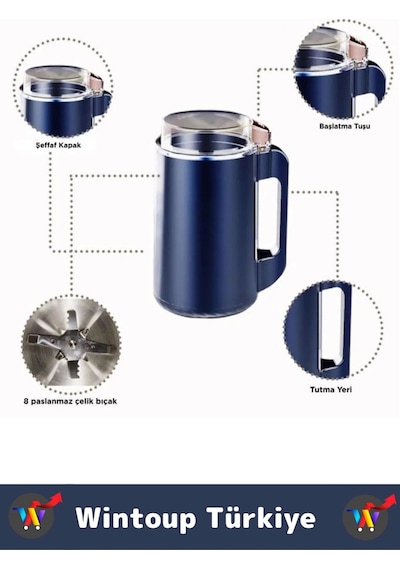 Premium Ergonomik Tutma Saplı Yüksek Kaliteli Çelik Baharat Kahve Kuruyemiş Öğütücü Değirmen 500 Ml Çok Renkli
