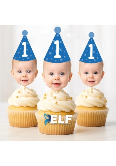 Doğum Günü Kürdan Süs Cupcake Süs Kişiye Özel 10 Adet 0