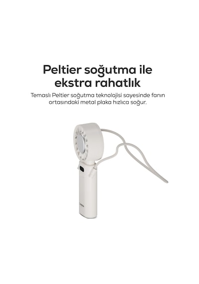 Xenon Smart Peltier Buz Soğutmalı El Vantilatörü 100 Kademe, 3600mah, 8300 Rpm, Usb-c, Askılı