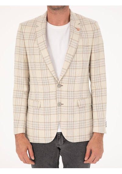 Cacharel Ekru Slim Fit Ceket Bej