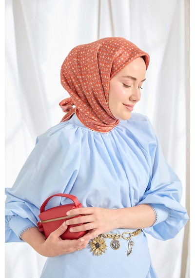 Silk Home Twill İpek Eşarp Mini Bouquet Nar Çiçeği