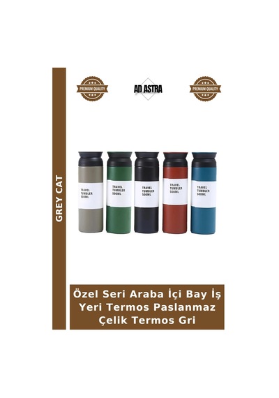 Özel Seri Araba İçi Bay İş Yeri Termos Paslanmaz Çelik Termos Gri Çok Renkli