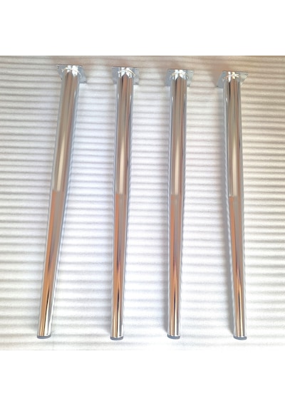 4 Adet-metal Konik Ayak-masa Ayağı-gümüş Renk-73.5cm- Boru Çapı 5.1cm
