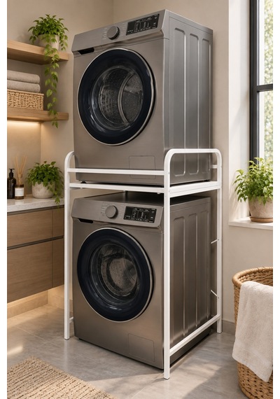 Sulorahome Çamaşır Makinesi Üstü Metal Raf Ünitesi - Beyaz 66 Cm