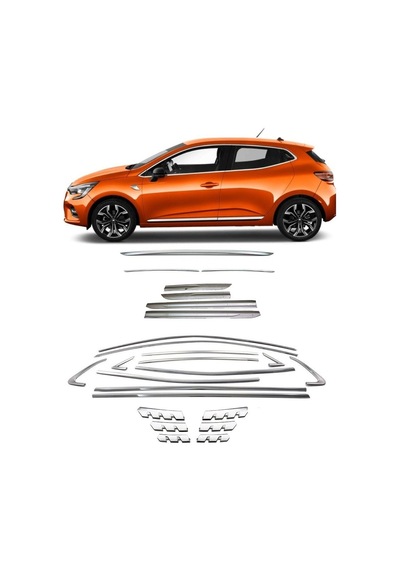 Niken Renault Clio 5 Komple Full Krom Nikelaj Kaplama Seti 2020+ 25 Parça