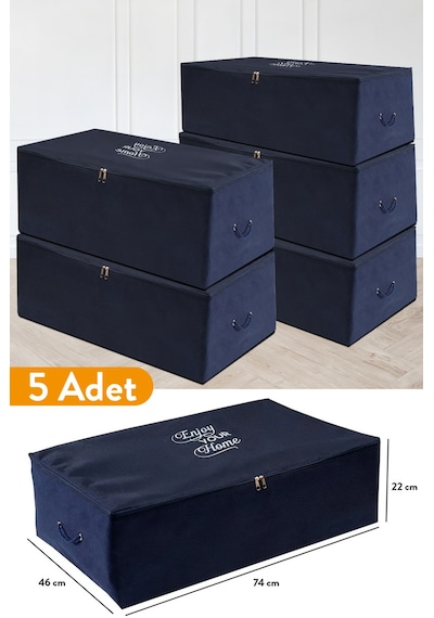 Serstil 5 Adet - Mega Boy Baza Altı Lacivert Hurç 74 X 46 X 22 Cm