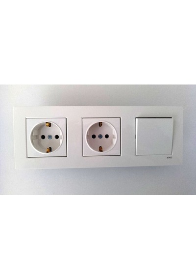 Viko Karre Beyaz 3lü Set Anahtar + Topraklı Priz + Topraklı Priz