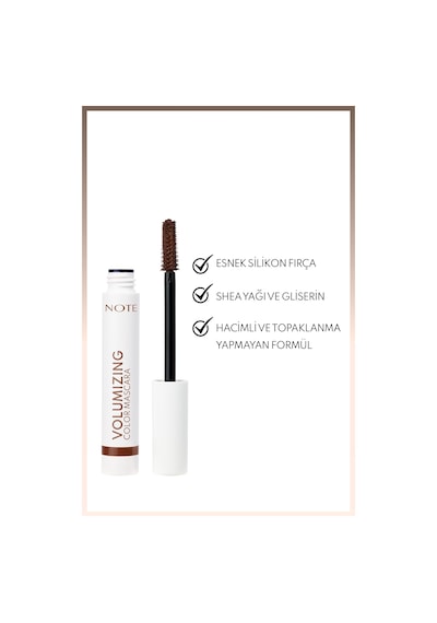 Note Cosmetics Volumizing Color Hacim ve Uzatma Etkili Renkli Tubing Maskara - Kahverengi