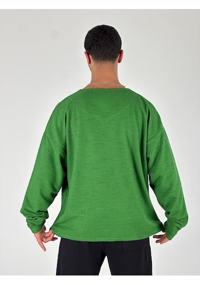 Cocopelli Tasarım Yeşil Erkek Sweatshirt Coc1057 Yeşil
