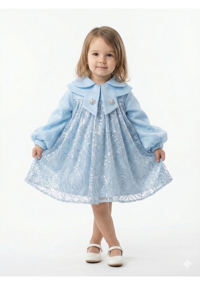 Xo Kids Kız Çocuk Elbise 2-6 Yaş 2610 MAvi