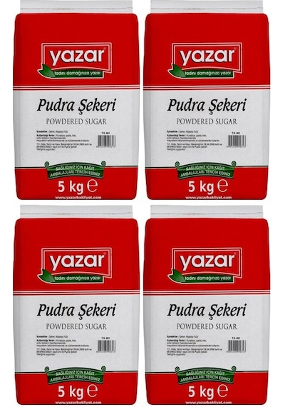 Yazar Pudra Şekeri 4 x 5 KG