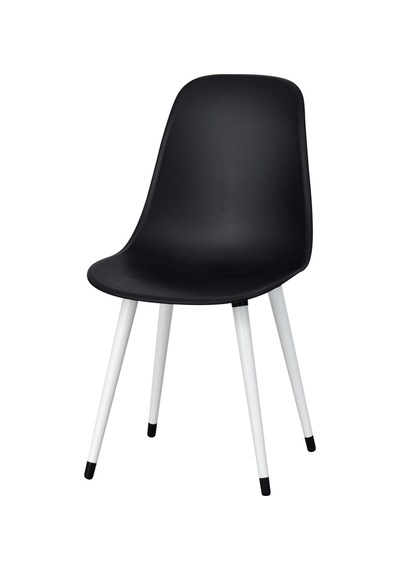 Vilinze Eames Beyaz Ahşap Ayak Plastik Siyah Sandalye