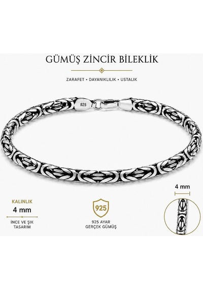 Tesbihane 925 Ayar Gümüş 2 Mm Erkek Kral Bileklik