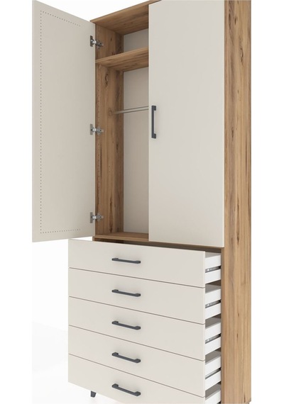 Arges Dolap 2 Raflı 5 Çekmeceli Tek Askılı 88x30x221 Çam-aytaşı Atlas Çam Arges Dolap 2 Raflı 5 Çekmeceli Tek Askılı 88x30x221 Çam-aytaşı Atlas Çam
