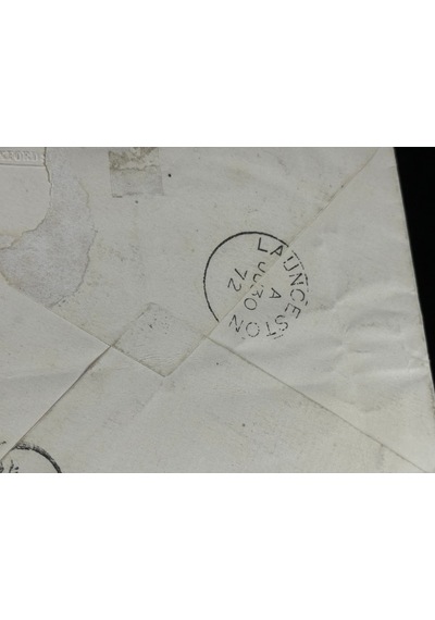 İngiltere Klasik Dönem 1872 Victoria Dönemi Red Penny Pullu Zarf Postadan Geçmiş Varış Damgalı