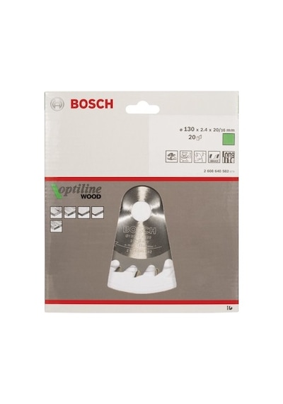 Ahşap İçin Daire Testere Bıçağı, 130 X 20/16 X 2,4 Mm