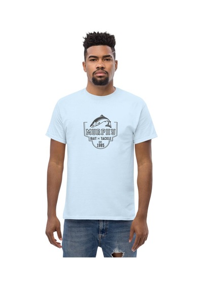 Wildstyle Murphys Bait Tackle Vintage Balıkçılık Olta Balıkçı Baskılı Unisex Bisiklet Yaka Pamuklu Tişört Bebek Mavisi
