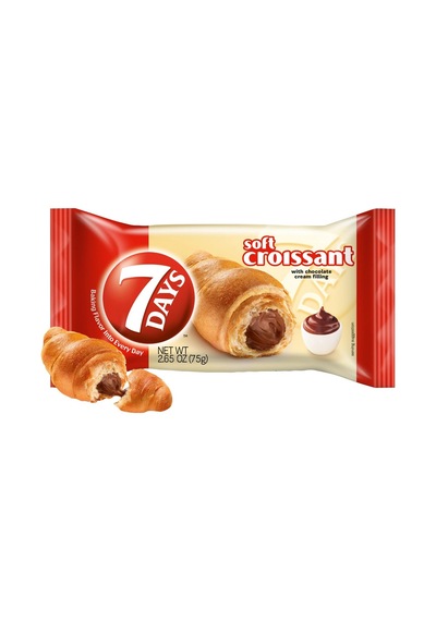 7 Days Kakaolu Kruvasan 60 G - Nefis Çikolata Dolgulu Atıştırmalık 2'li Ekonomik Paket - 2 Adet Tarı