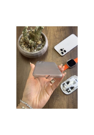İphone 12 Pro Max Uyumlu Süper İnce Mat Ultra Thin Silikon Kılıf Gri
