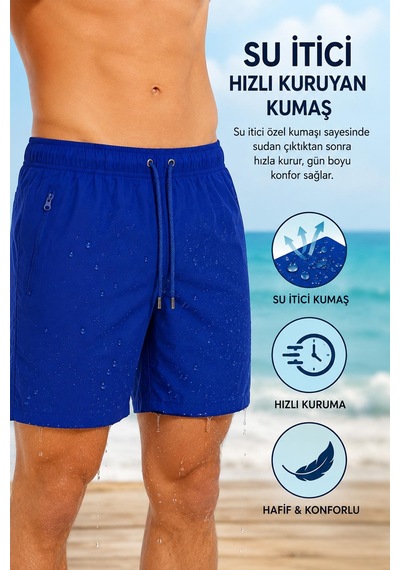 Miami Beach İndigo Uzun Düz Basic Model Su İtici Özellikli Esnek Kumaş Erkek Plaj Deniz Şort Mayo // 2205-indigo Miami Beach İndigo Uzun Düz Basic Model Su İtici Özellikli Esnek Kumaş Erkek Plaj Deniz Şort Mayo // 2205-indigo