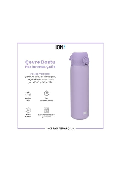 Ion8 - Paslanmaz Çelik İnce Suluk - Açık Mor - 600 Ml - Sızdırmaz