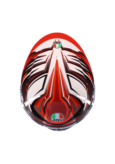 Agv K6 S Reeval White Red Grey Kapalı Kask Kırmızı - Beyaz