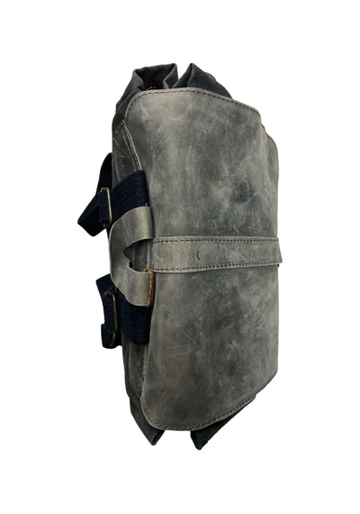Old Cotton Cargo Deri Kanvas Tek Bölmeli Büzgülü Kapaklı Vintage Disayn Sırt Gezi Çantası Gds Erica Bag 7120 Siyah